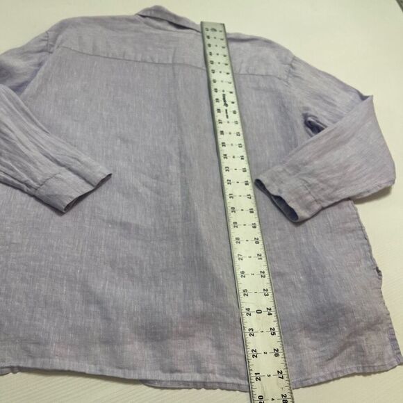 J. Jill Love Linen Lavender Purple Button Up Shirt Size MP Medium - Picture 10 of 10